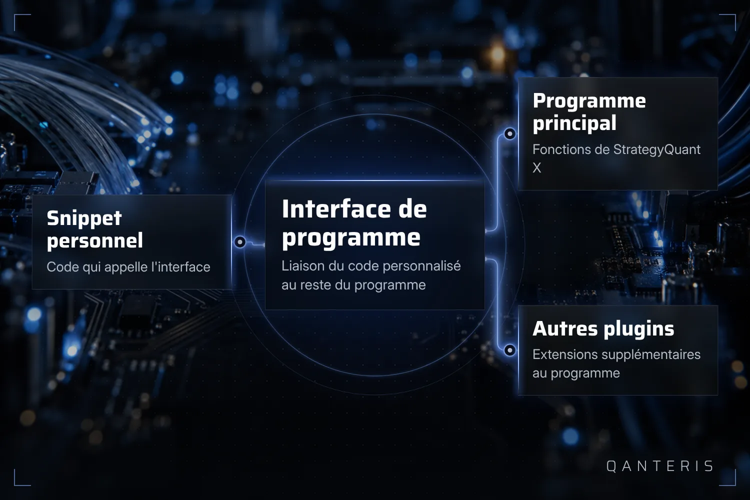 L'interface Program relie ton code au programme principal et aux autres plugins de StrategyQuant X.